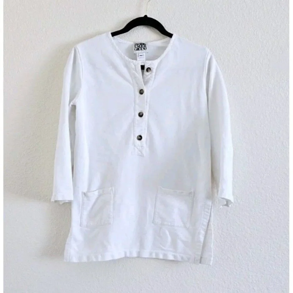 Prairie Underground Shirt Womens XS Tunic Button Pocket Boho Organic Cotton